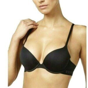 DKNY Intimates Womens Custom Lift Bra #DK4013 Cotton U/W Black Size 34A NEW